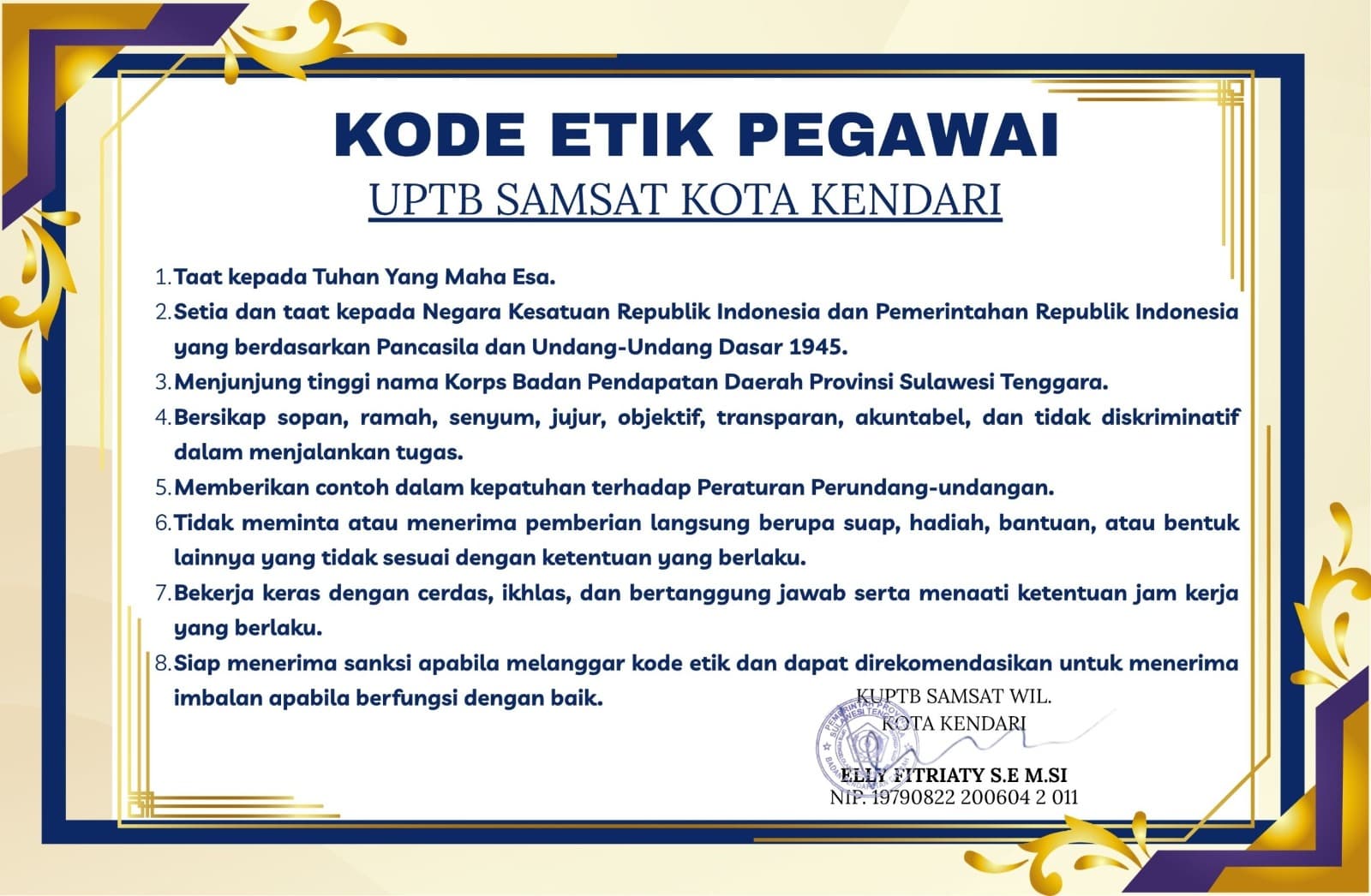 Kode Etik Pegawai Kendari